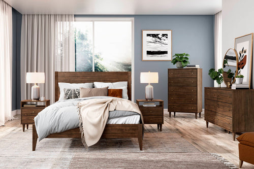 5-piece bedroom set solid wood | Mid Century Collection