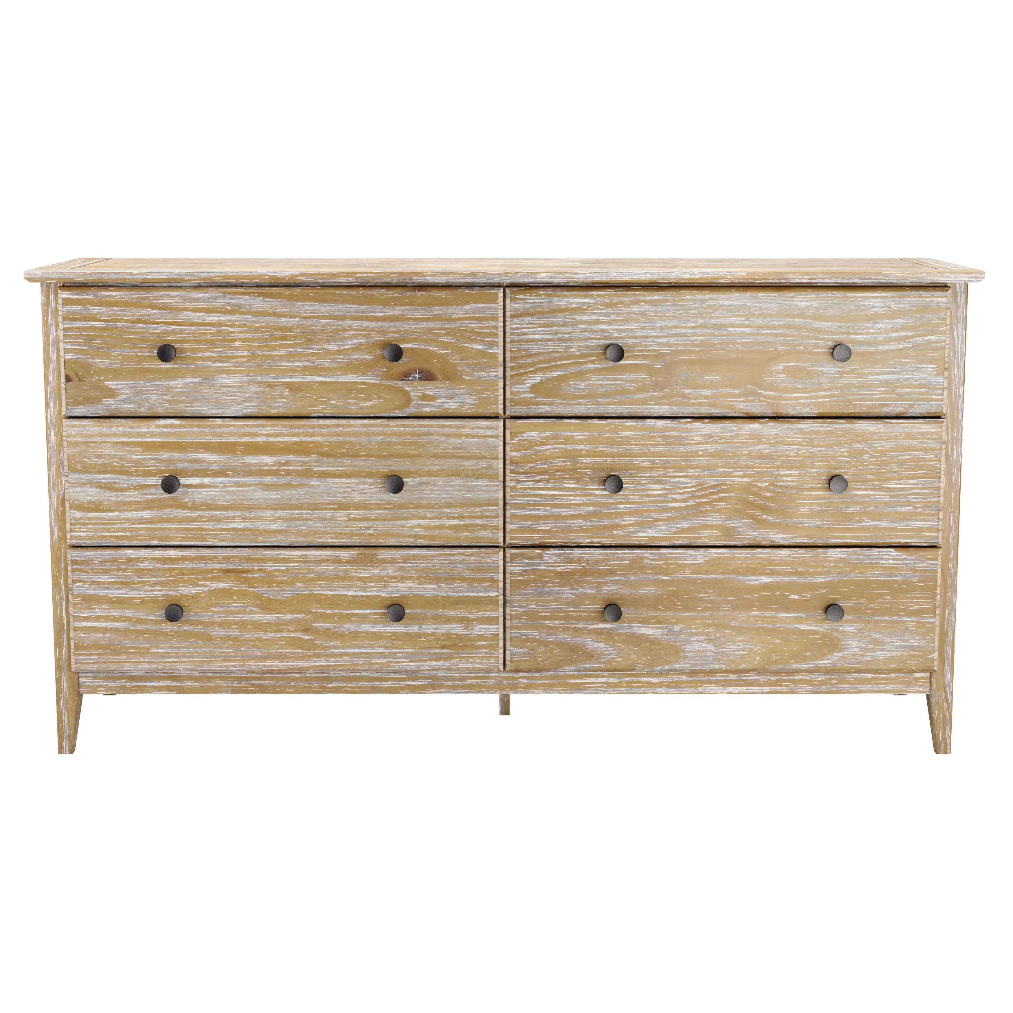 Greenport 6Drawer Dresser Grain Wood Furniture