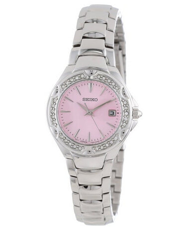 Seiko Women's SXDC53 Crystal Sporty Dress Pink Dial Watch – Exact Time Corp.