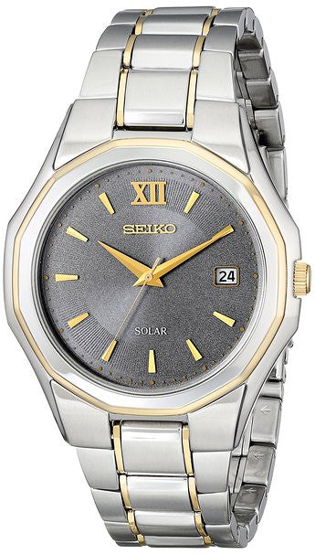 Seiko Men's SNE166 Classic Solar-Powered Two-Tone Stainless Steel Watc –  Exact Time Corp.