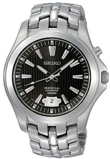 Seiko Men's SNQ101 Perpetual Calendar Solid Stainless-Steel Case and B –  Exact Time Corp.