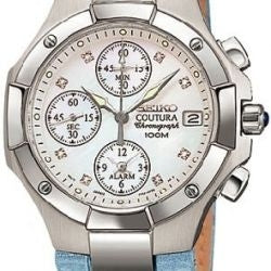 Seiko Women's SNA467 Coutura Alarm Chronograph Watch – Exact Time Corp.