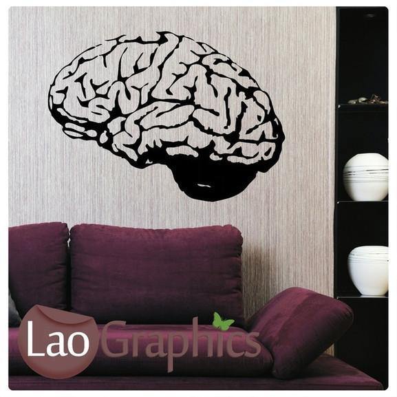 Brain Vinyl Transfer Wall  Stickers Home  Decor  Modern Art  