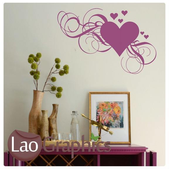 Corner Love Heart Girls Room Wall Stickers Home Decor Pretty Art Decal Laographics