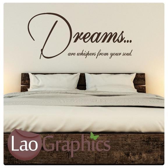 dreams are whispers vinyl quote wall stickers home decor art decals uk
