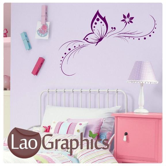 elegant butterfly girls bedroom wall stickers home decor art decals uk