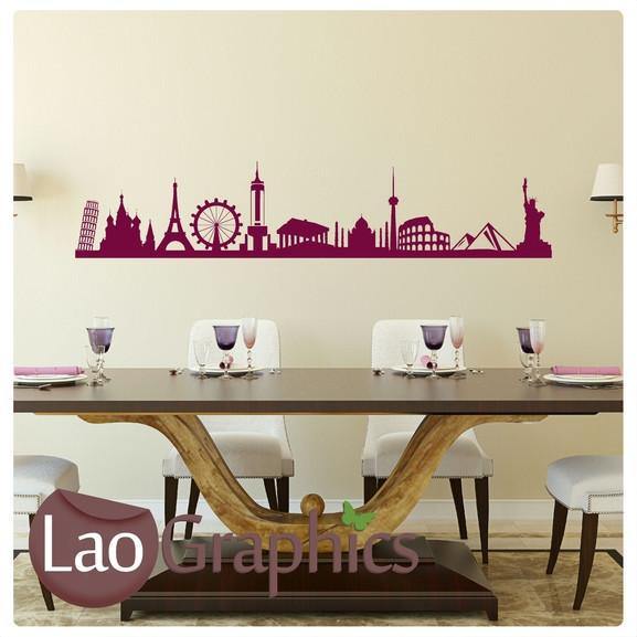 Famous Landmarks Skyline City Scape Wall Stickers Home Decor Art Decal Laographics