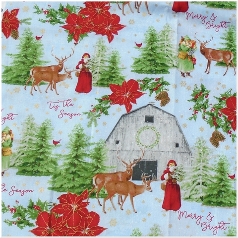 Old Fashioned Christmas Fabric