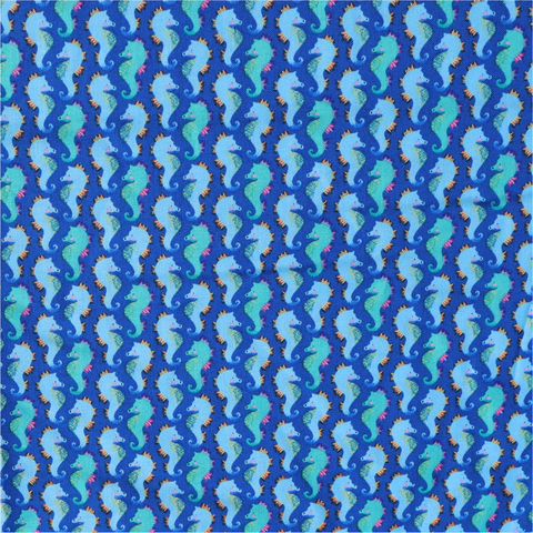 Blue Seahorses Fabric