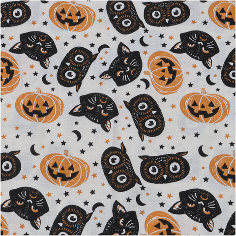 Scaredy Faces Fabric