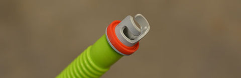 End of a pump hose. Notice the design allows you to insert the hose and lock it into place with a twist! 