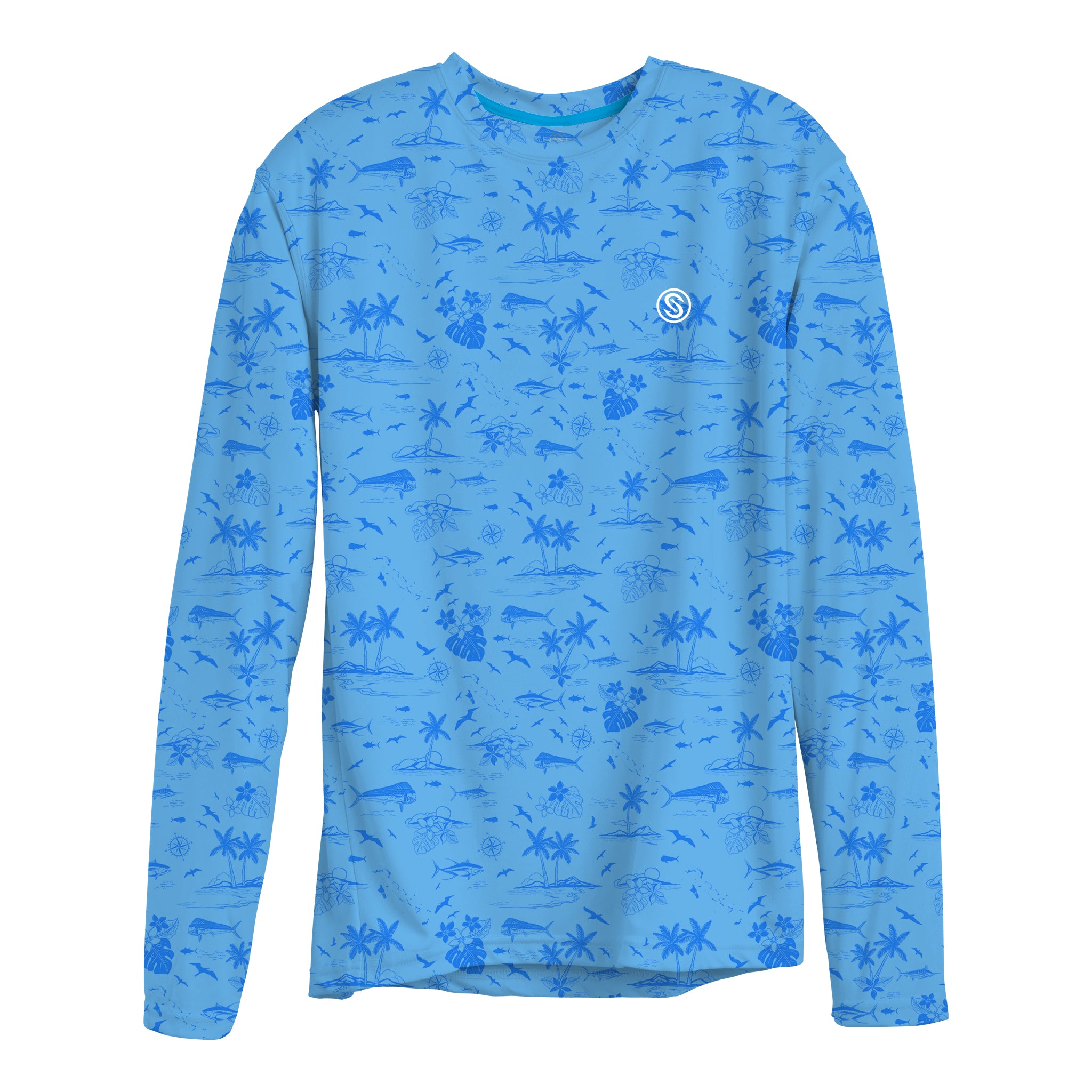 Scales Never A Tourist LS Performance in Light Blue Size M