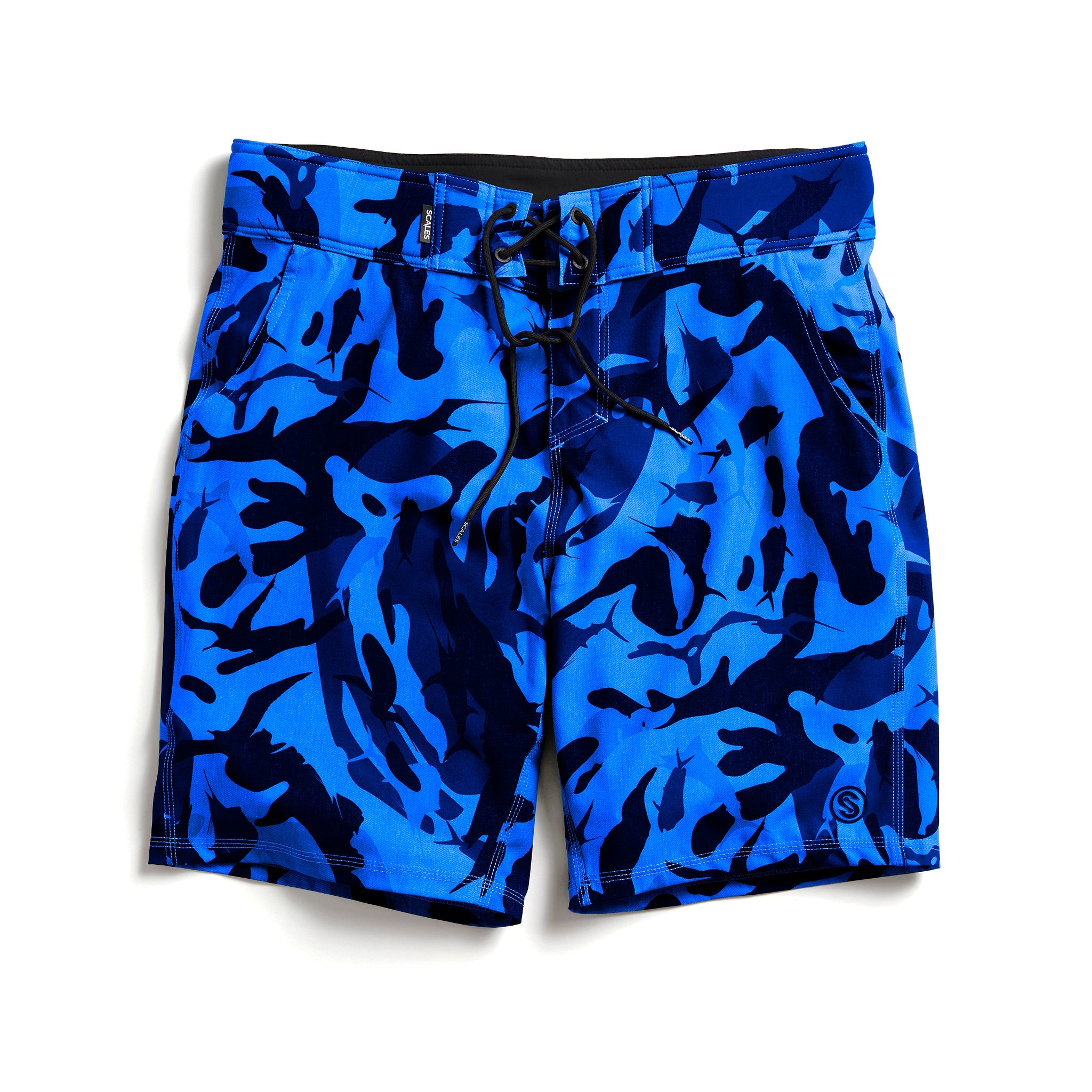 Scales Frigate Camo First Mates Boardshorts Sale in Frigate Blue Camo Size 40