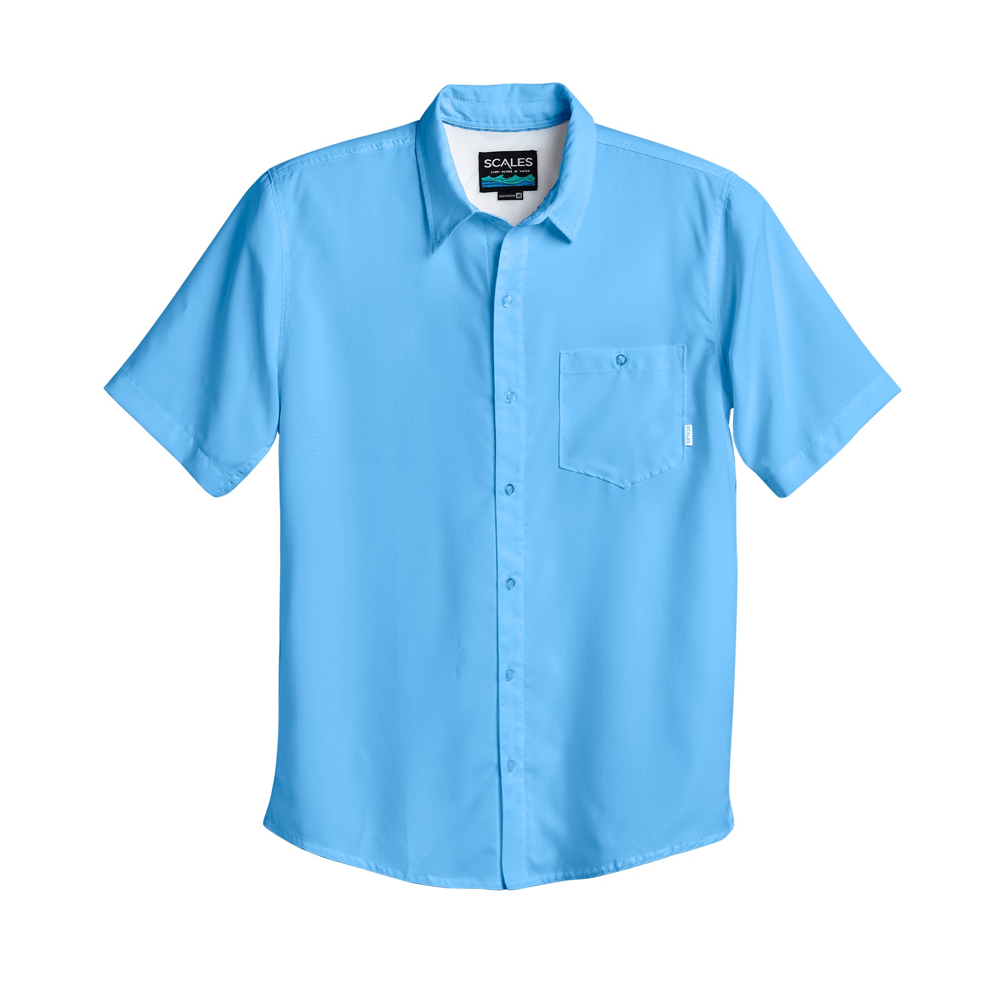 Scales Offshore Core Button Down in Powder Blue Size S