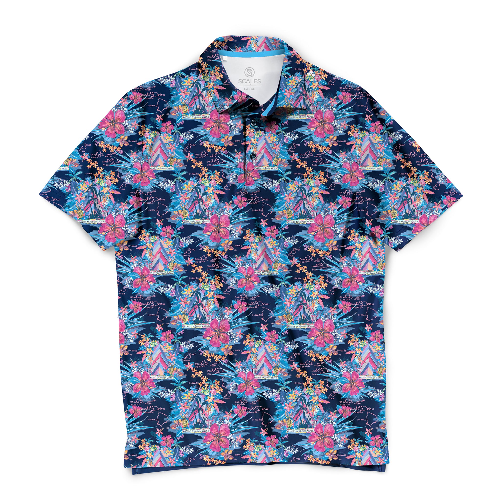 Scales Ohana Polo in Navy Size 3XL