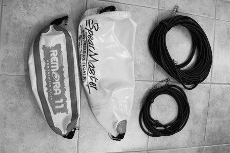 30L Spearmaster float, 11L Rob Allen float, 75ft Riffe Bungee Line and 25ft Riffe Bungee Line