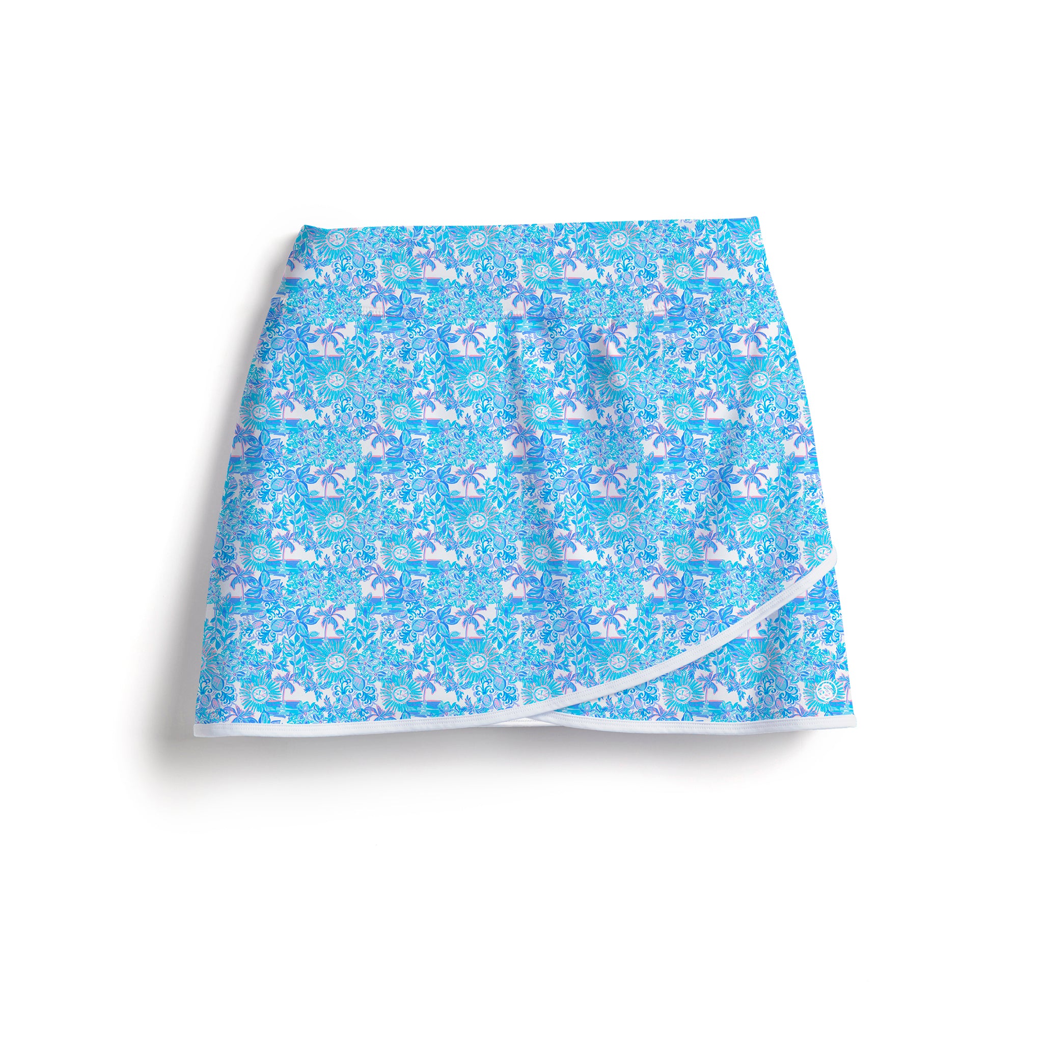 Scales Daily Sunshine Iconic Skort 14" in White / Powder Blue Size L
