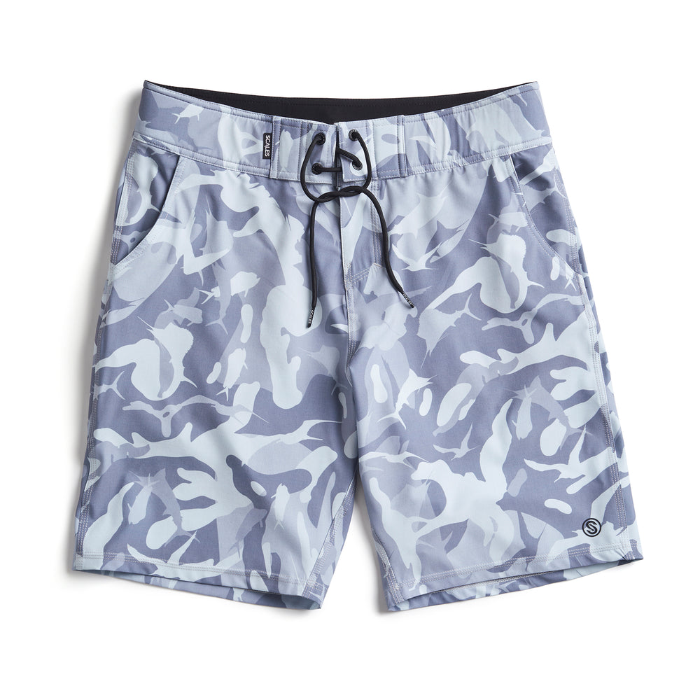 Scales Camo First Mates Boardshorts Cool Grey / W38