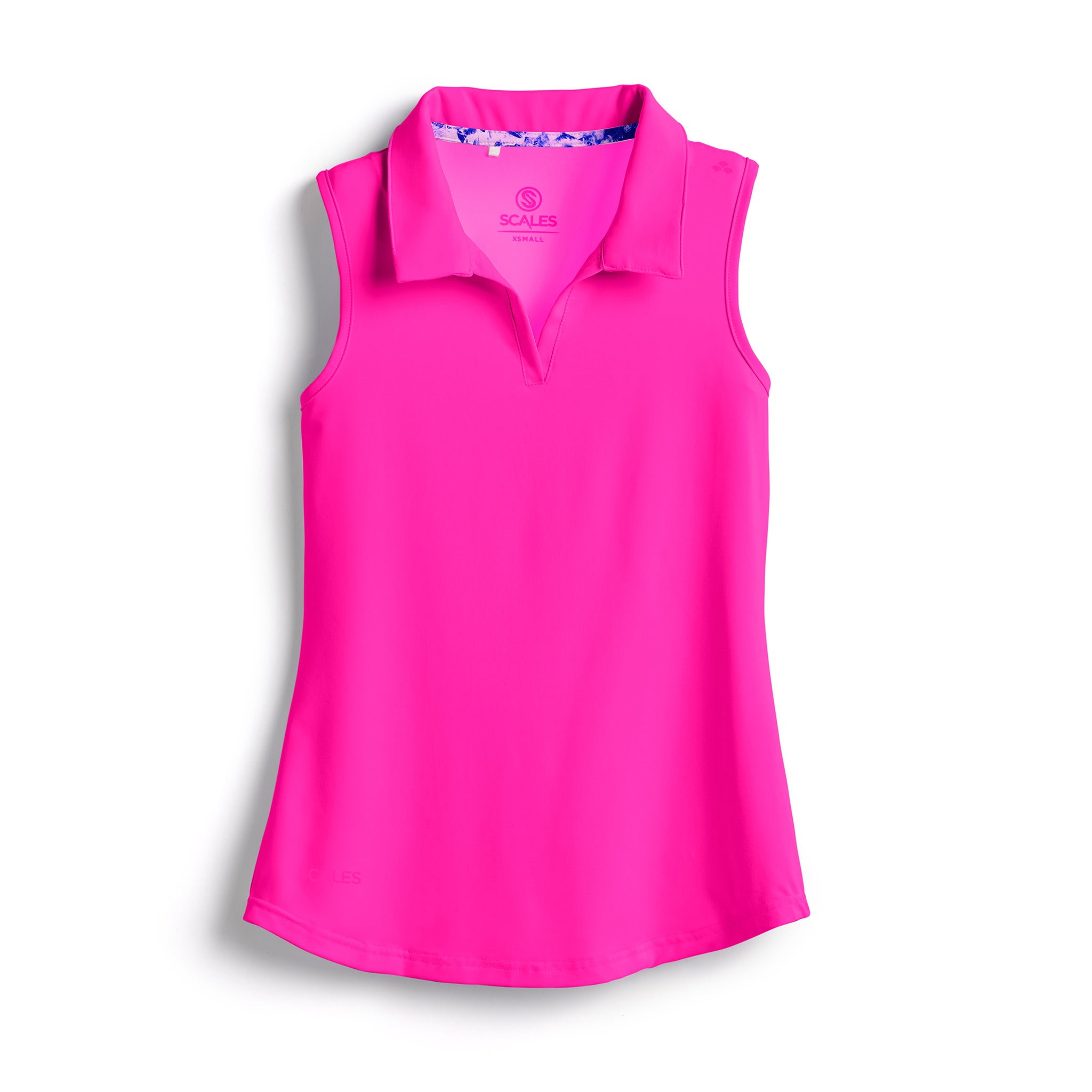 Scales Offshore Core Womens Sleeveless Polo in Hot Pink Size XL