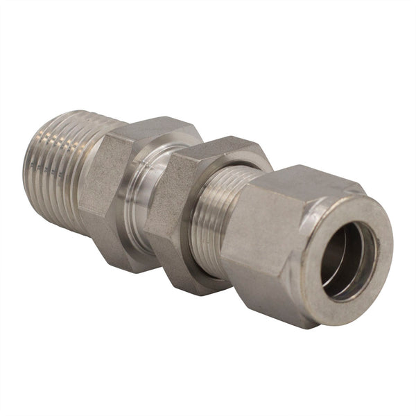 Stainless Steel Tube Fittings - Bulkhead Female Connector - 3/8 x 1/4