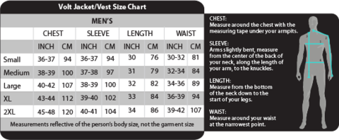 Size Chart - Volt Heat