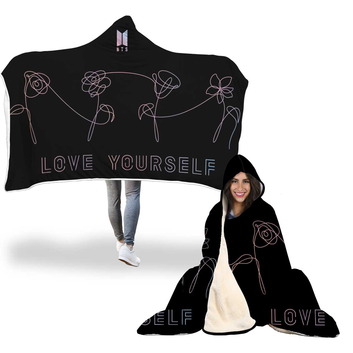 BTS Love Yourself Hooded Blanket