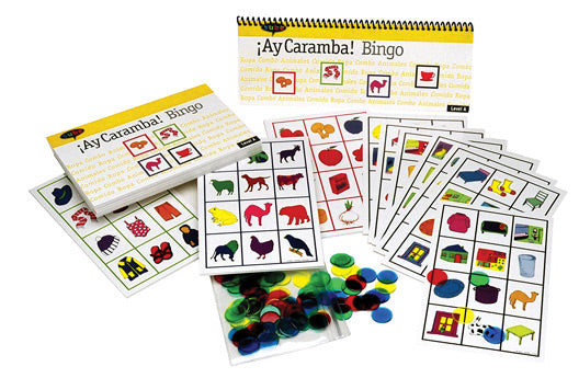 Learn Spanish Bingo Ay Caramba elementary beginner curriculum