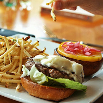 A Burger & Fries on a plate