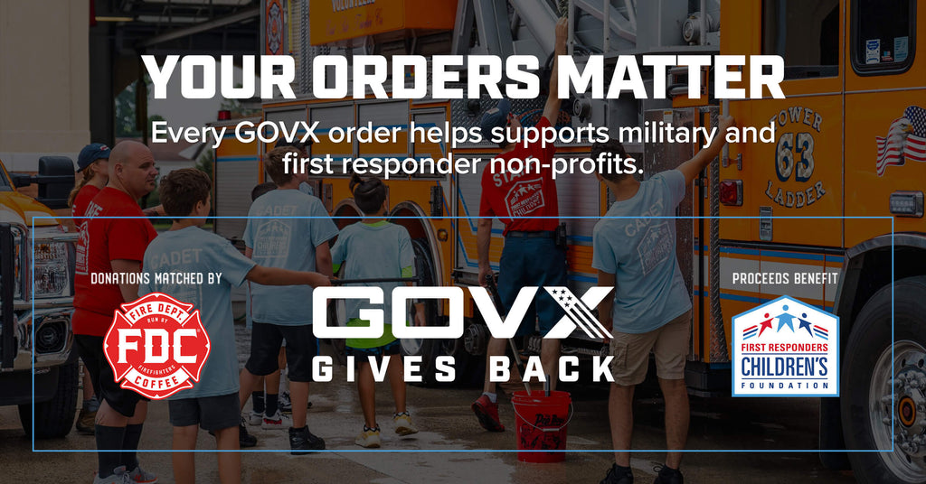 Banner displaying text that reads "GOVX Gives Back".