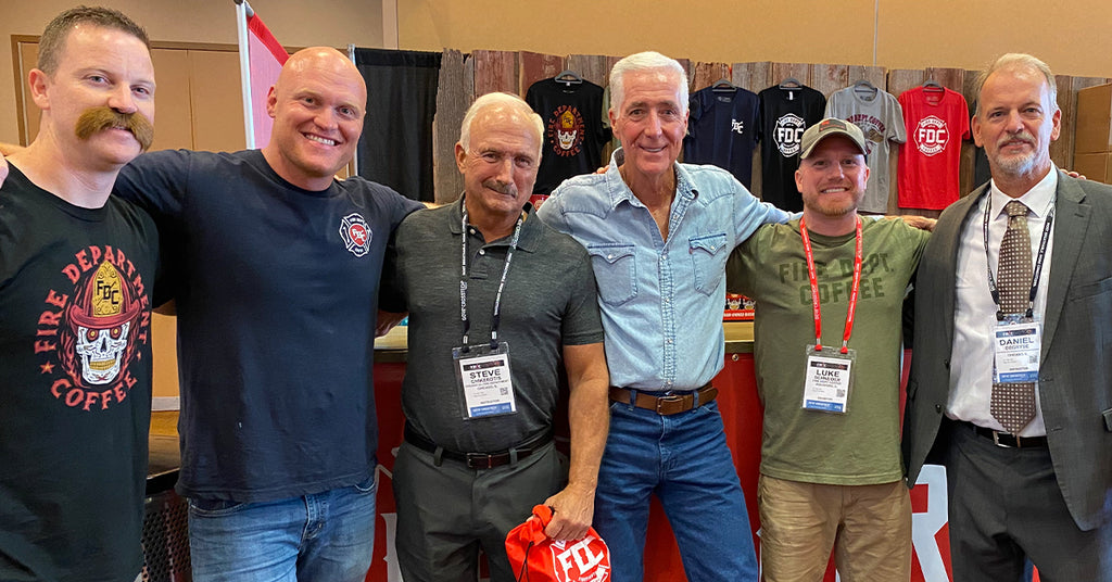 Fire Department Coffee, Chief Bobby Hall, Jason Patton, Firefighter Fenton
