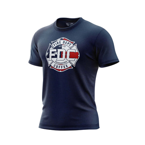 Fire Dept. Coffee American Shirt in navy blue now on sale.