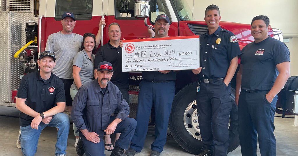 Fire Department Coffee Foundation, Donation check to Napa Valley Fire Department.