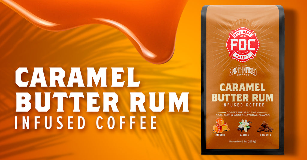 8oz bag of Caramel Butter Rum Infused Coffee.