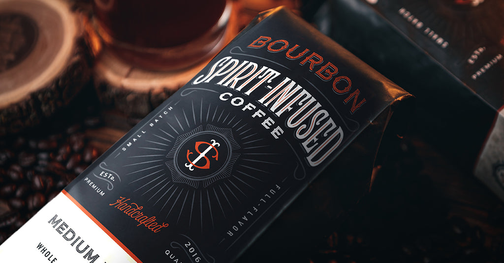 Fire Department Coffee's Bourbon Infused Coffee 12oz Bag.