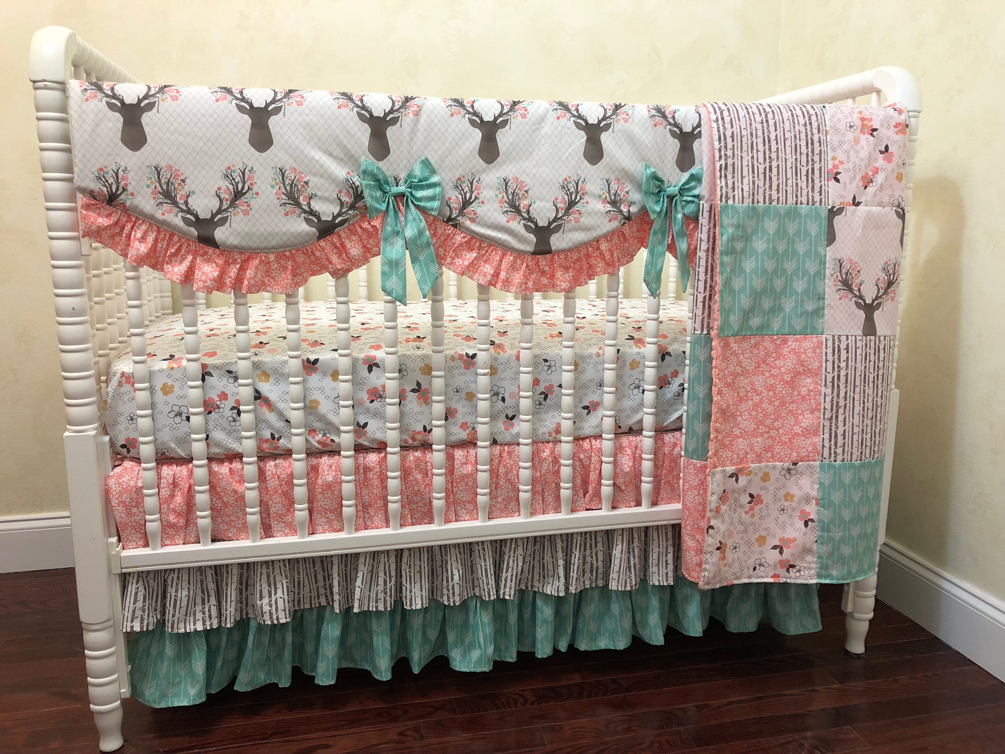 coral baby bedding