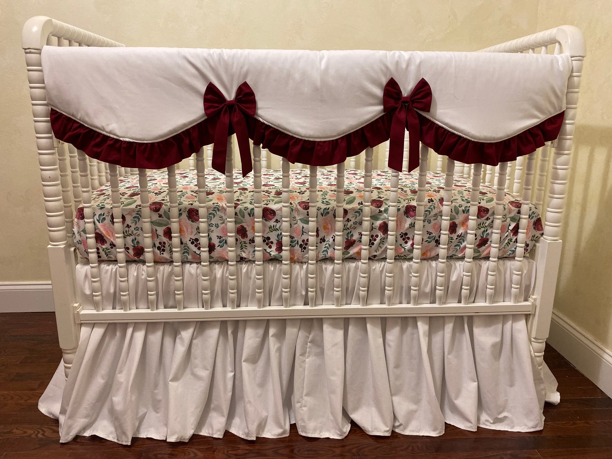 burgundy crib bedding