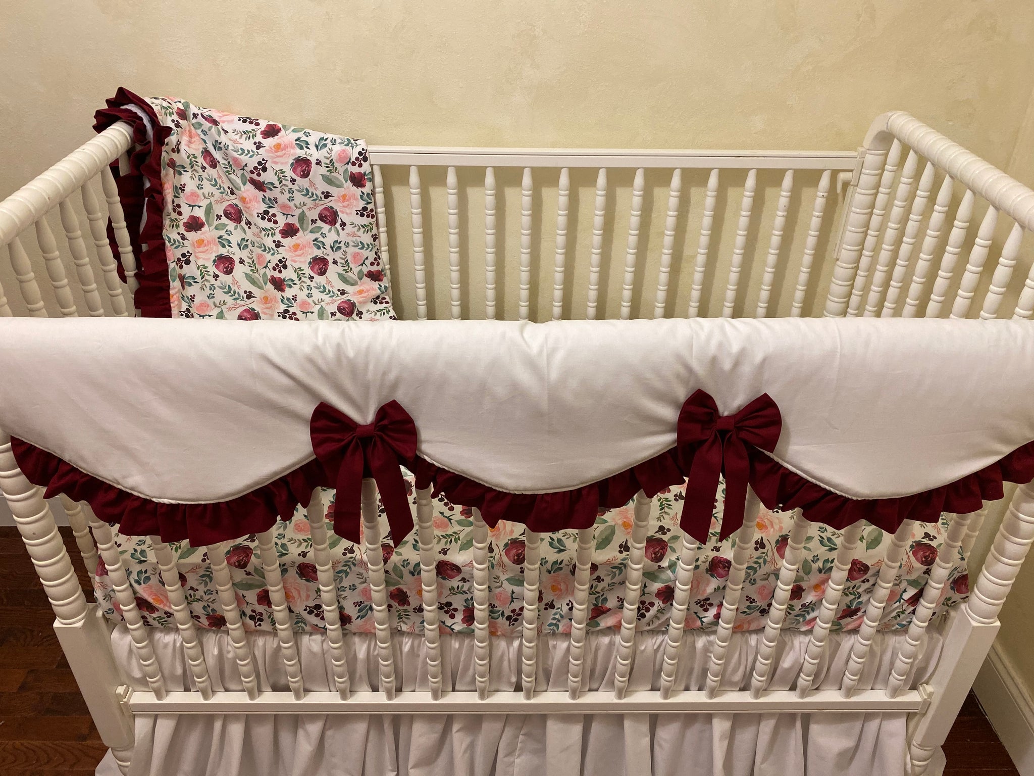 burgundy crib bedding