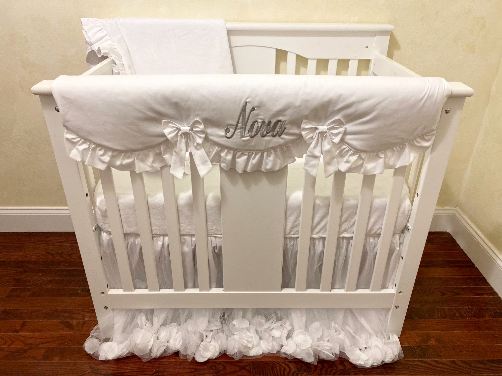 White Mini Crib Bedding Set Girl Baby Bedding Princess Mini Crib Be Just Baby Designs