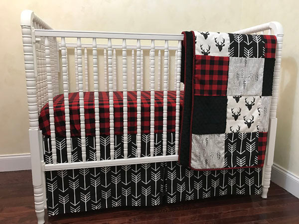 red and black crib bedding