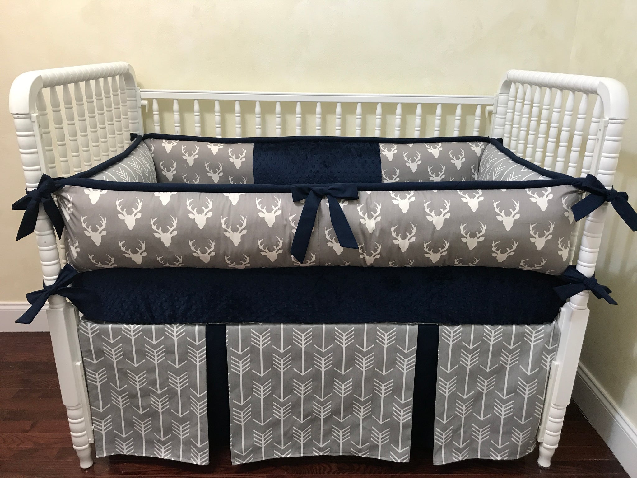 gray crib bedding boy