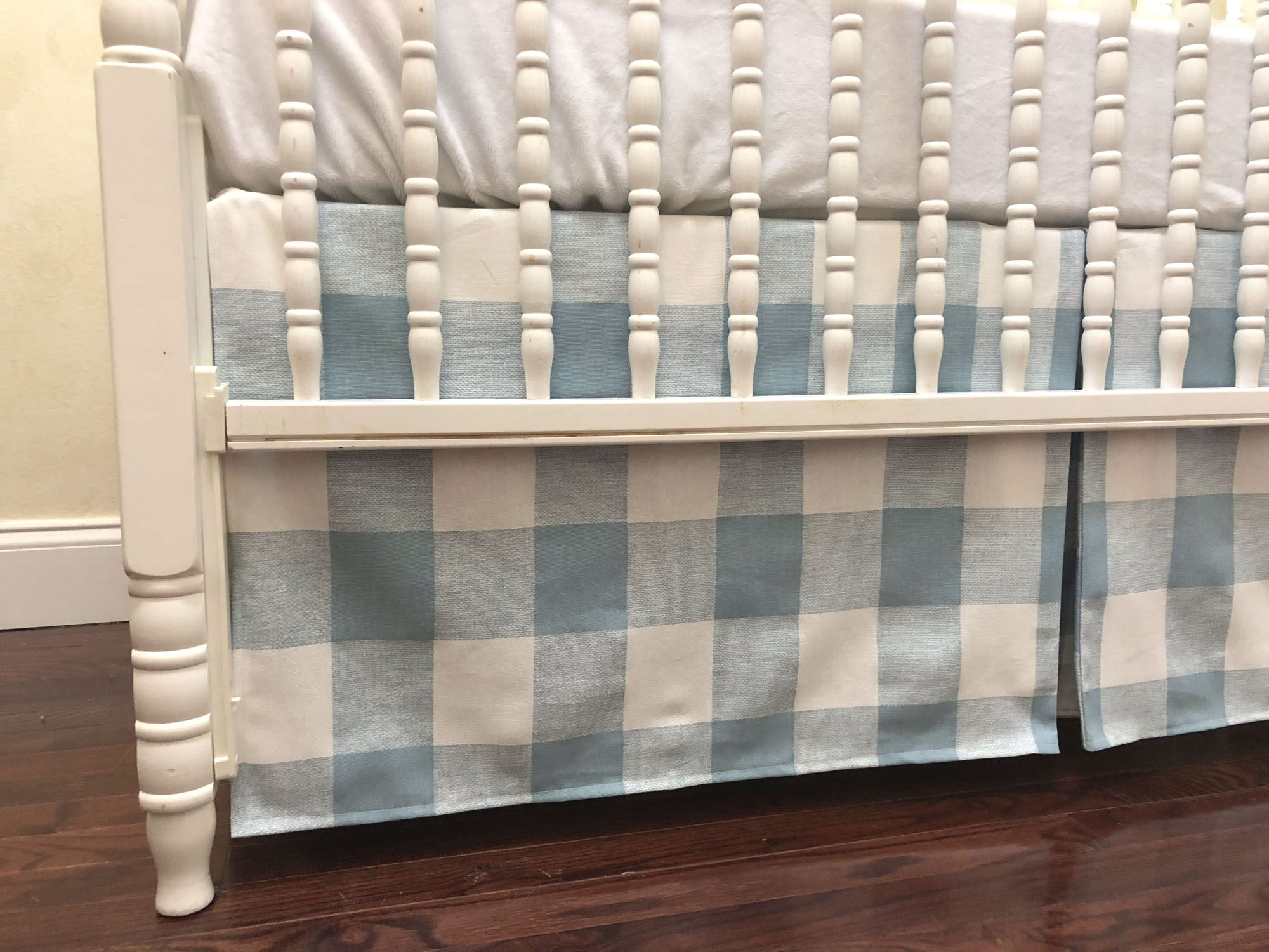 blue buffalo plaid crib bedding