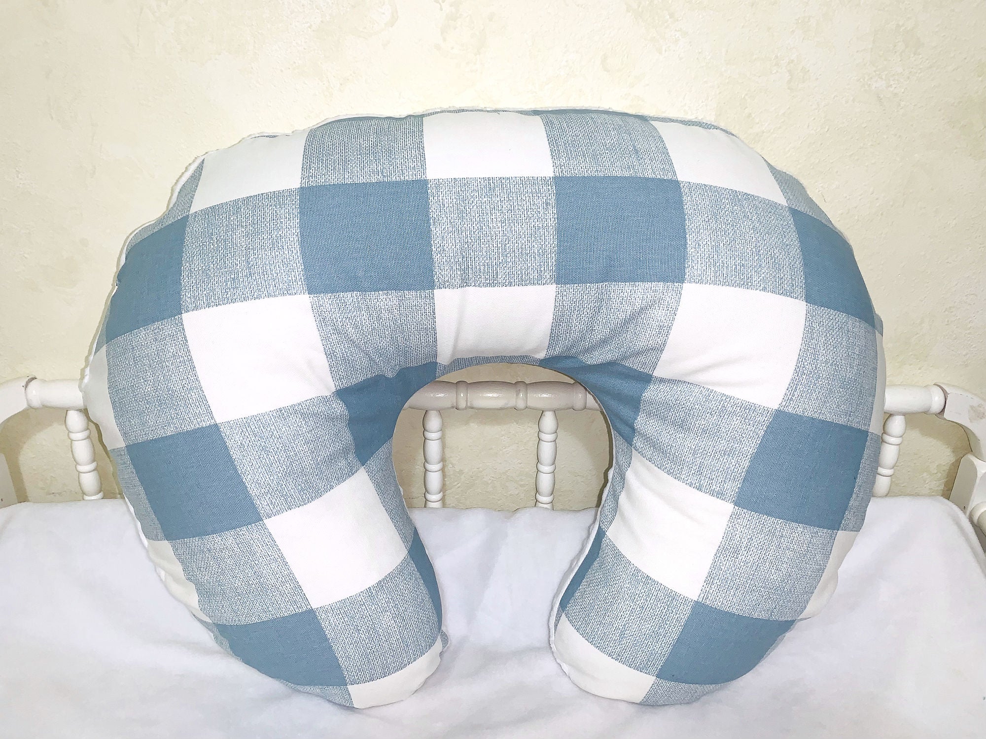 blue plaid crib bedding