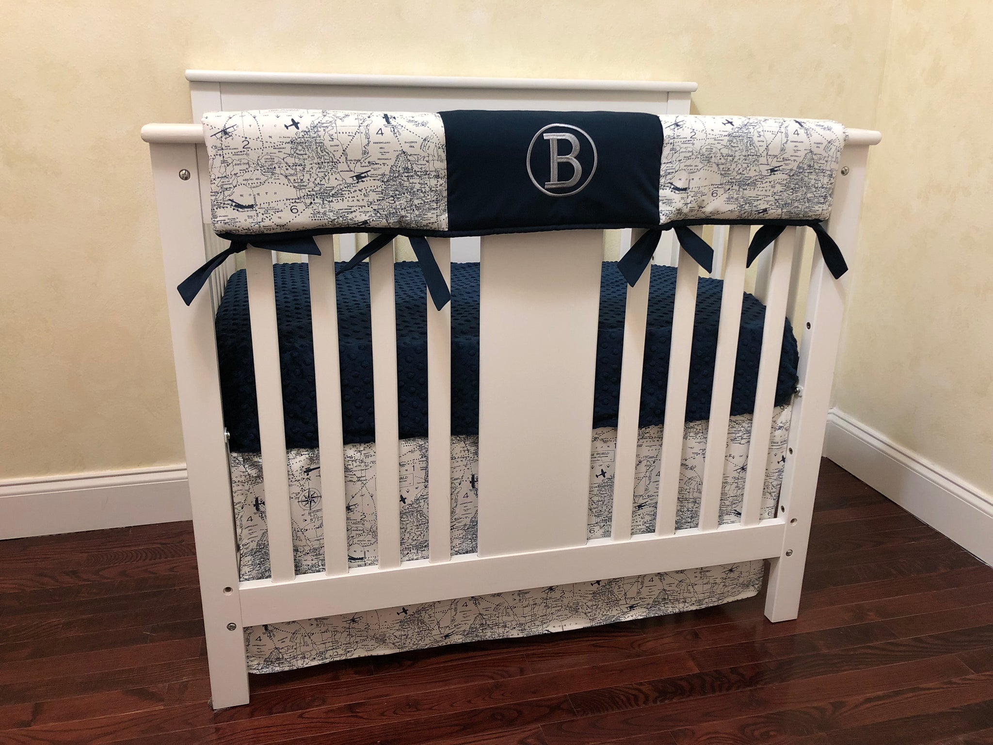 navy blue crib comforter