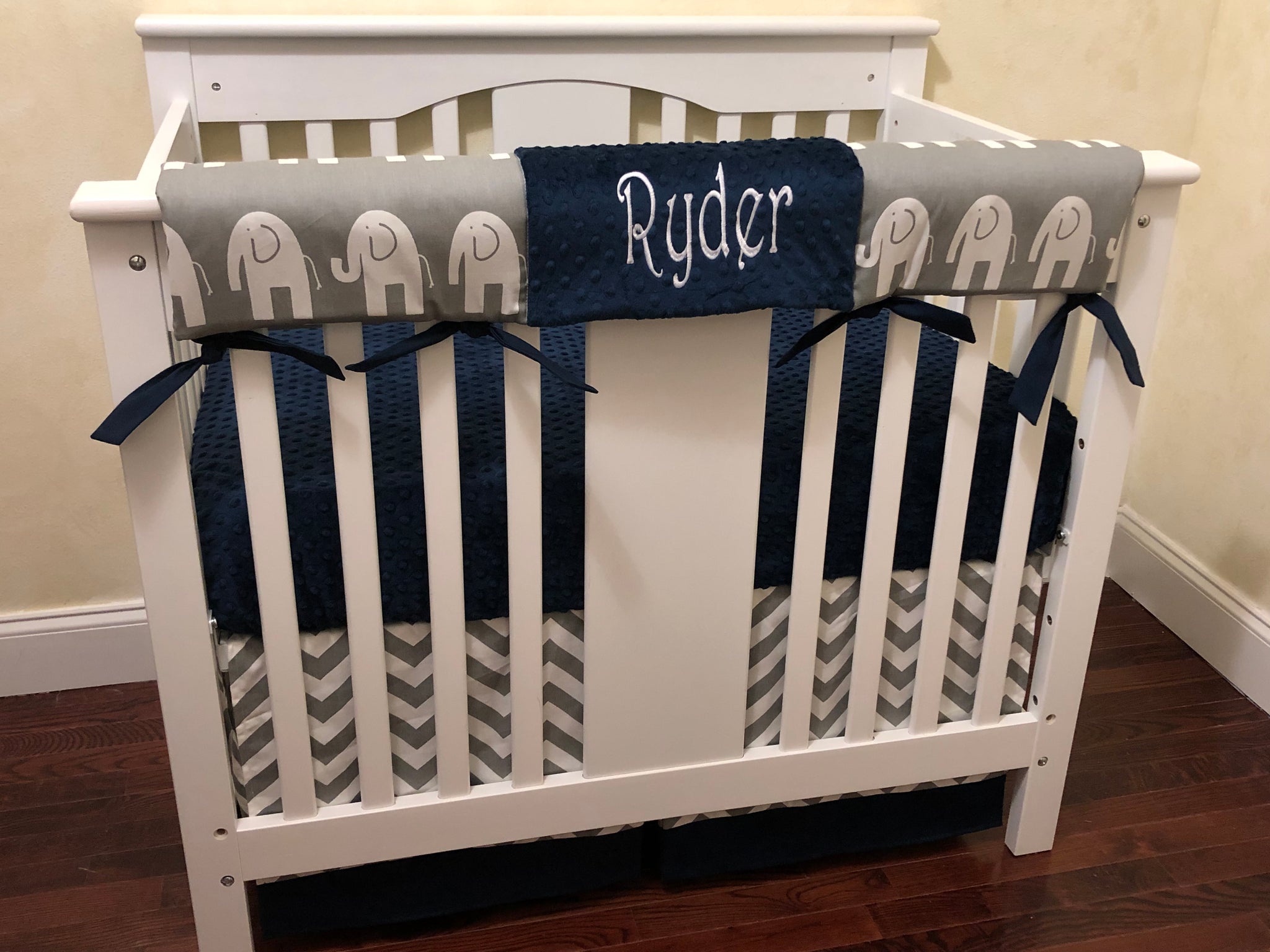 navy blue crib comforter