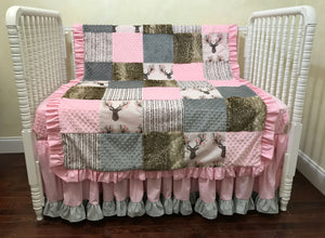 deer crib bedding set girl