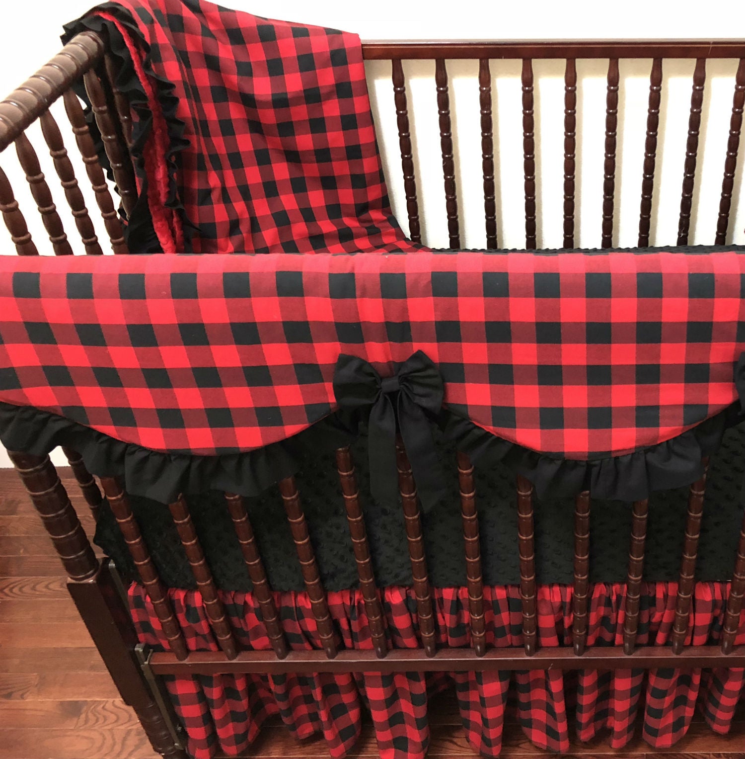 plaid crib sheet