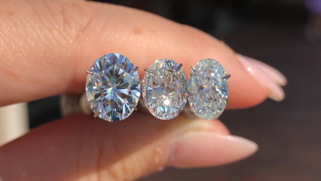 Oval Moissanite And Diamond Comparison Princess Bride Diamonds