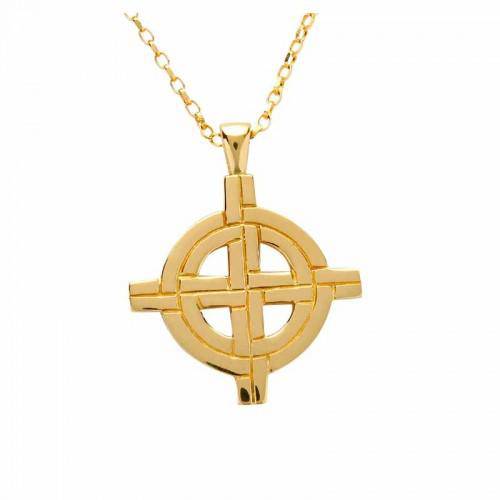 Gold Celtic Cross Pendant - Old St Patrick's Cross Chicago