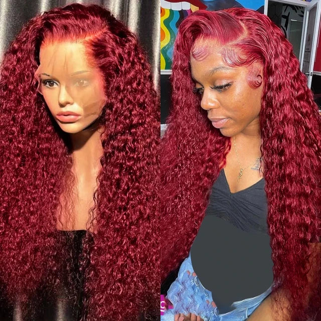 99j BURGUNDY DEEP WAVE (13x6) Frontal Wig | 180% - 250% Density
