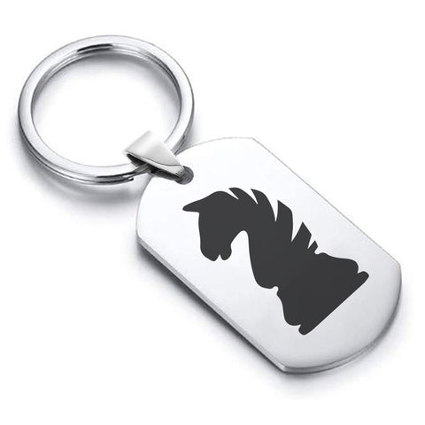 Stainless Steel King Chess Piece Dog Tag Pendant Necklace